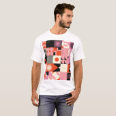 スカンジナビアの幾何学的:カラフルアートワークのパターン Tシャツ (正面フル)