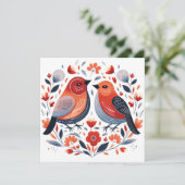 スカンジナビアの愛の鳥バレンタイン シーズンカード (スタンド正面)