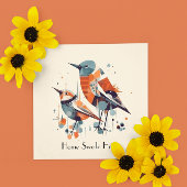 スカンジナビアの抽象的な鳥のデザイン（カスタマイズ可能）