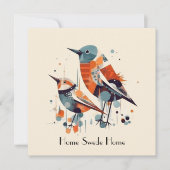 スカンジナビアの抽象的な鳥のデザイン（カスタマイズ可能） (正面)