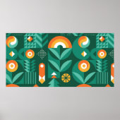 スカンジナビアの抽象芸術幾何学的ヴィンテージパターン ポスター (正面)