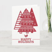 スカンジナビアの木の北欧クリスマスパーソナライズされた シーズンカード (正面)