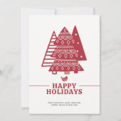 スカンジナビアの木の北欧クリスマスパーソナライズされた シーズンカード (正面)