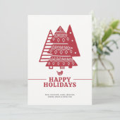 スカンジナビアの木の北欧クリスマスパーソナライズされた シーズンカード (スタンド正面)