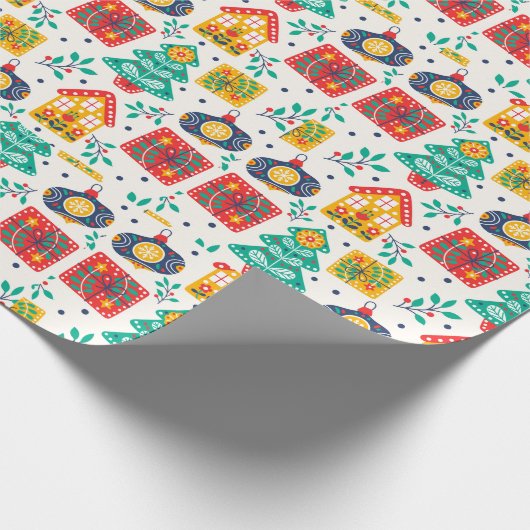 スカンジナビアの森のクリスマスキッズクリスマス ラッピングペーパー (角)