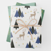スカンジナビアの森のクリスマスツリーセット3 ラッピングペーパーシート (インサイチュ)