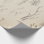 スカンジナビアの森のパターンのクリスマスプレゼントラップ ラッピングペーパー (角)