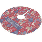 スカンジナビアの森のパーソナライズされた冬 ブラッシュドポリエステルツリースカート (アングル)