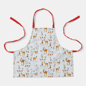 スカンジナビアの森の動物たちのクリスマス エプロン (正面)