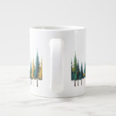 スカンジナビアの森林の雰囲気で特大のマグカップ ジャンボコーヒーマグカップ (裏面)