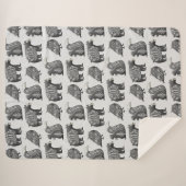 スカンジナビアの森林動物の芸術の灰色パターン シェルパブランケット (正面(横))