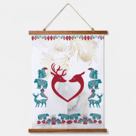 スカンジナビアの民俗芸術の動物、北欧のトナカイの壁飾り 吊り下げ型タペストリー