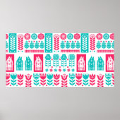 スカンジナビアの民俗芸術シームレスなヴィンテージパターン ポスター (正面)