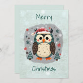 スカンジナビアの民俗芸術スタイルのシンプルなホリデーカード シーズンカード (正面/裏面)