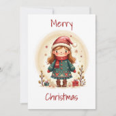 スカンジナビアの民俗芸術スタイルのシンプルなホリデーカード シーズンカード (正面)