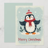 スカンジナビアの民俗芸術スタイルのシンプルなホリデーカード シーズンカード (正面/裏面)