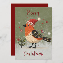 スカンジナビアの民俗芸術スタイルのシンプルなホリデーカード