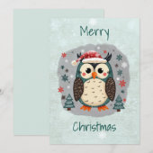 スカンジナビアの民俗芸術スタイルのフラットホリデーカード シーズンカード (正面/裏面)