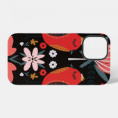 スカンジナビアの民族的な色彩豊かな植物柄 iPhoneケース (裏面横)