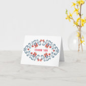 スカンジナビアの民芸は感謝していしています カード (黄色い花)