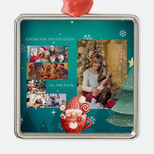 スカンジナビアの水の色クリスマス格言写真 メタルオーナメント (正面)