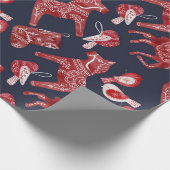 スカンジナビアの水の色ダラホース ラッピングペーパー (角)