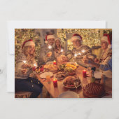 スカンジナビアの水彩画風クリスマス・ノームの写真 招待状 (裏面)