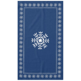 スカンジナビアの濃紺および白い雪片 テーブルクロス