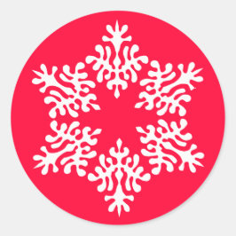 スカンジナビアの白いクリスマススノーフレーク ラウンドシール