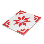 スカンジナビアの白く赤く幾何学的なタイル タイル (側面)