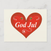 スカンジナビアの神の7月のクリスマスのハート シーズンポストカード (正面)