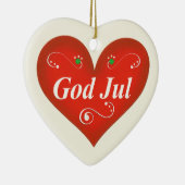 スカンジナビアの神の7月のクリスマスのハート セラミックオーナメント (右)