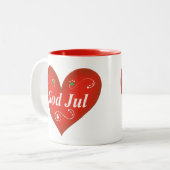 スカンジナビアの神の7月のクリスマスのハート ツートーンマグカップ (正面左)