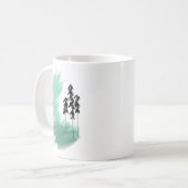 スカンジナビアの緑の木のアートシンプルモダンミントバブ コーヒーマグカップ (正面左)