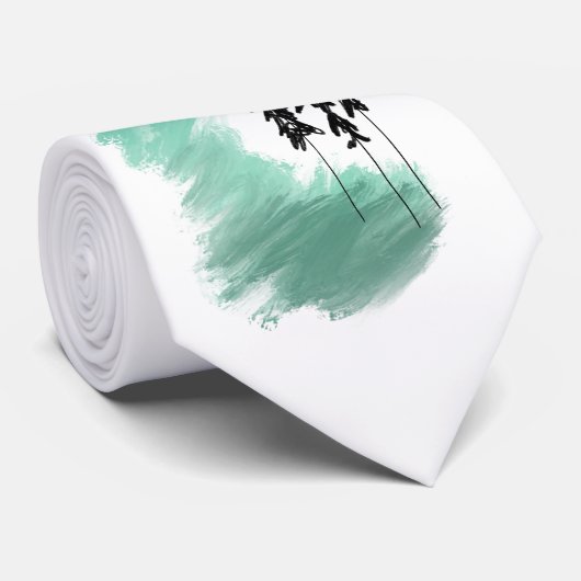 スカンジナビアの緑の木のアートシンプルモダンミント ネクタイ (ロール)