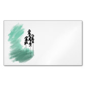 スカンジナビアの緑の木のアートシンプルモダンミント マグネット名刺 (正面)