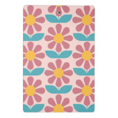 スカンジナビアの花のパターン，レトロスタイル，ミッドセンター ミニクリップボード (裏面)