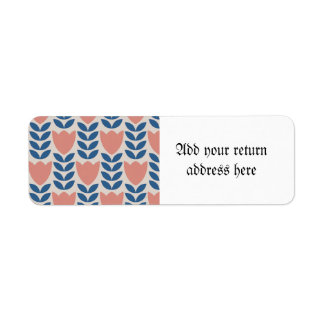 スカンジナビアの花のパターン，レトロスタイル，ミッドセンター ラベル