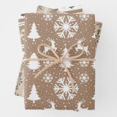 スカンジナビアの茶色と白 ラッピングペーパーシート (インサイチュ)