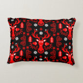 スカンジナビアの赤いクリスマスの鹿 アクセントクッション (裏面)