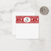 スカンジナビアの赤いハートのフラットなメモカード ノートカード (正面/裏面インサイチュ)