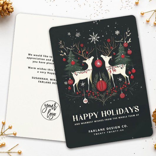 スカンジナビアの陽気で暖かいクリスマスビジネス シーズンカード