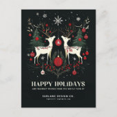 スカンジナビアの陽気で暖かいクリスマスビジネス シーズンポストカード (正面)