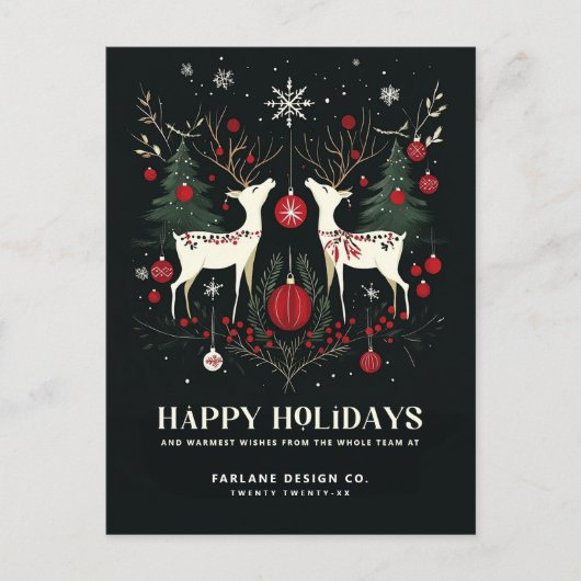 スカンジナビアの陽気で暖かいクリスマスビジネス シーズンポストカード (正面)