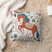 スカンジナビアの馬かわいい クッション (ブランケット)