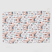 スカンジナビアの馬の民芸パターン ゴルフタオル (横)