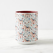 スカンジナビアの馬の民芸パターン マグカップ (中央)