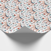 スカンジナビアの馬の民芸パターン ラッピングペーパー (角)