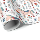 スカンジナビアの馬の民芸パターン ラッピングペーパー (ロールコーナー)