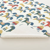 スカンジナビアの馬：カラフルフォークアート シェルパブランケット (3/4)